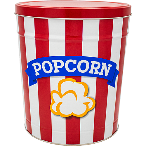 3.5-Gallon Popcorn Stripes Tin