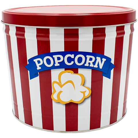 2-Gallon Popcorn Stripes Tin