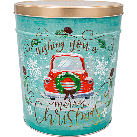 3.5-Gallon Vintage Christmas Tin
