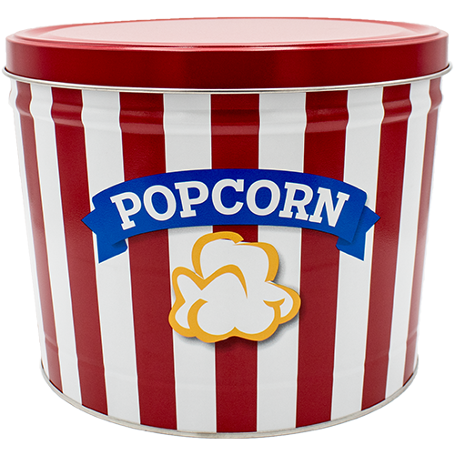 2-Gallon Popcorn Stripes Tin