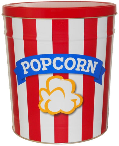 3.5-Gallon Popcorn Stripes Tin
